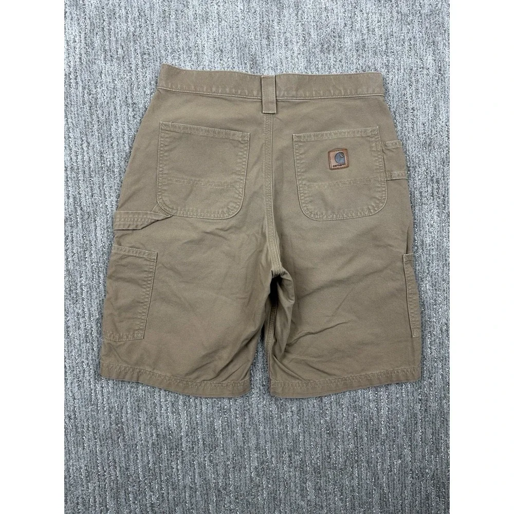 Carhartt Carpenter Work Shorts B147 DKH Mens 30x10 Tan Brown Canvas Work Vtg Y2K